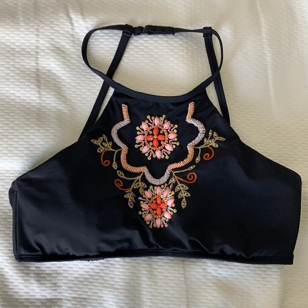 Kenneth Cole bikini top. Black/orange detailing